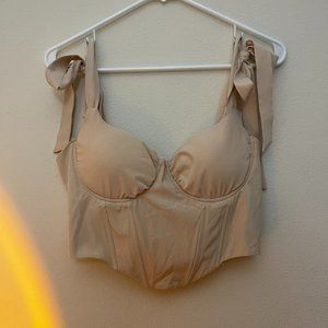 Tie Shoulder Crop Bustier Bandana Cami